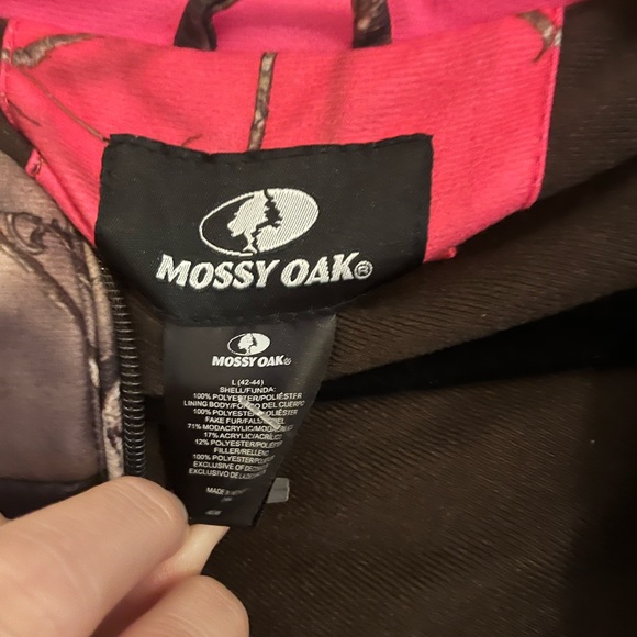Mossy Oak Women’s  Camouflage Puffer Jacket Parka Camo Pink size Large - Picture 3 of 5
